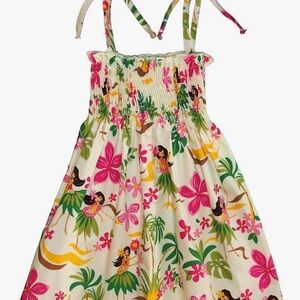 100% Cotton Made in Hawaii Hula Girl Dress vibrant beach luau vacation